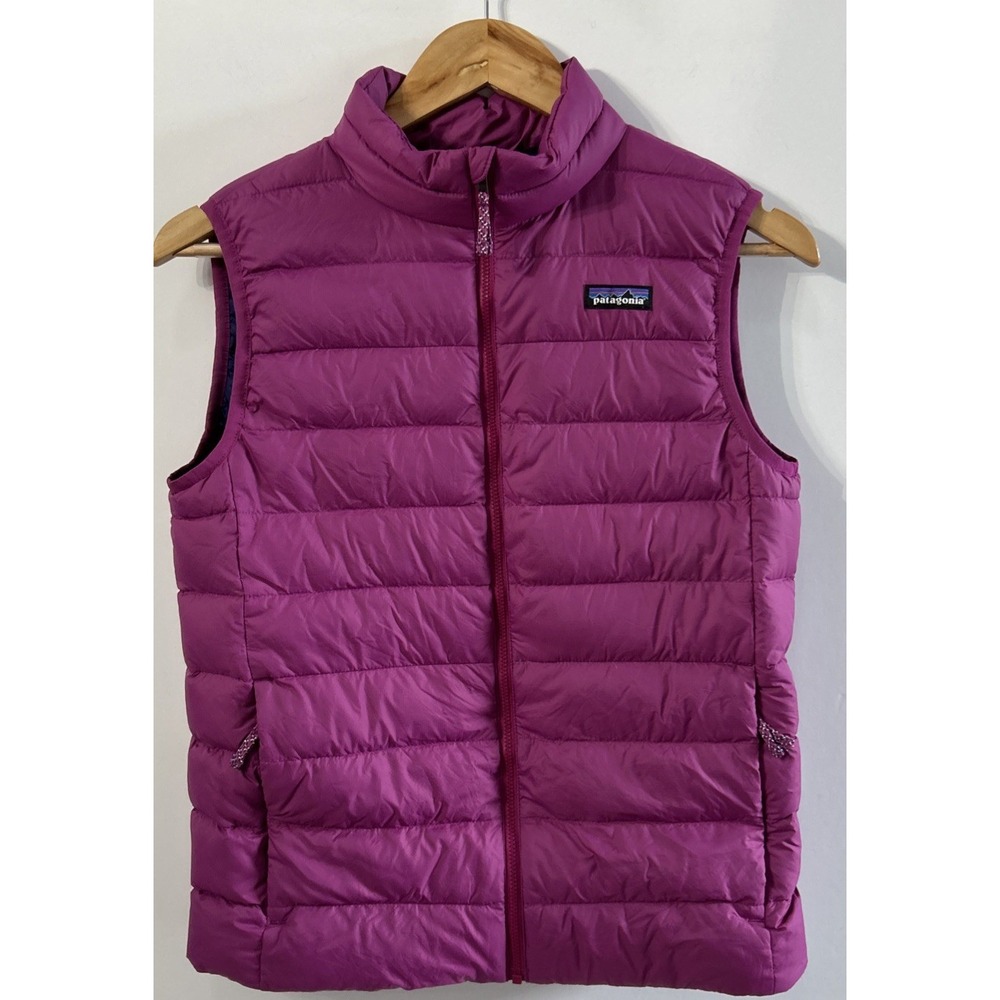 Girls Patagonia Down Puffer Sweater Vest Zip Sleeveless 68630 600 Down Sz XL 14